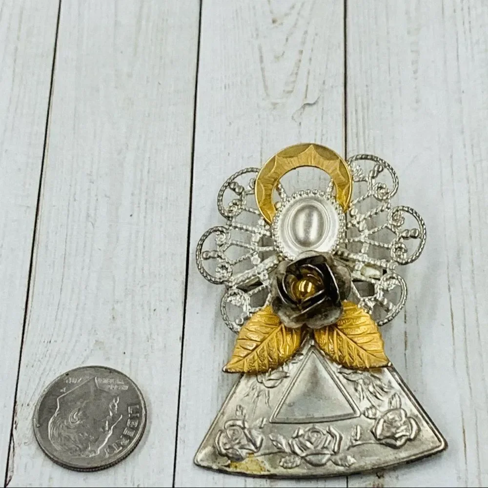 VTG Mixed Metal Angel Brooch‎